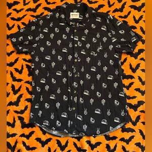 Button-Down Short Sleeve w/Taco and Skeleton Design, 2XL